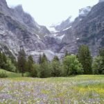 Bernese Alps landscape with high mountain pasture